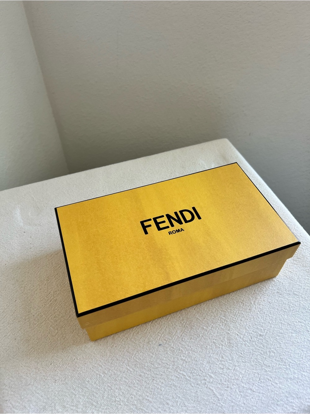 Fendi Yellow and Black Logo Gift Box
